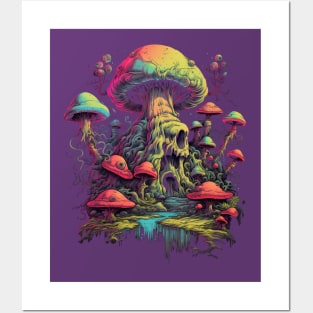 Psychedelic World Sketches Magic Shrooms Posters and Art